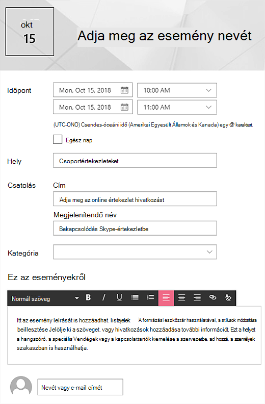 Eseményoldal