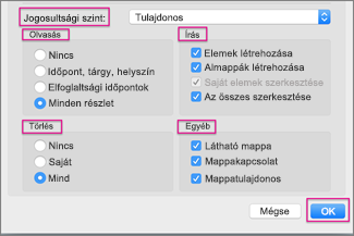 Set permission levels for your shared calendar