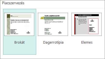 Marketingképeslap-sablonok a Publisherhez