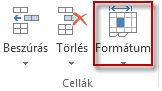 A Kezdőlap lap Cellák formázása parancsa