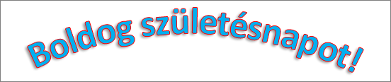 WordArt-elem hajlító átalakító effektussal és árnyékkal