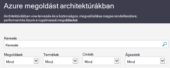 Az Azure architektúramegoldások webhelye