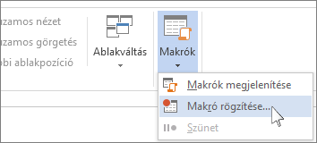 A Makró rögzítése parancs
