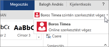 Szerzők a Word Online-ban