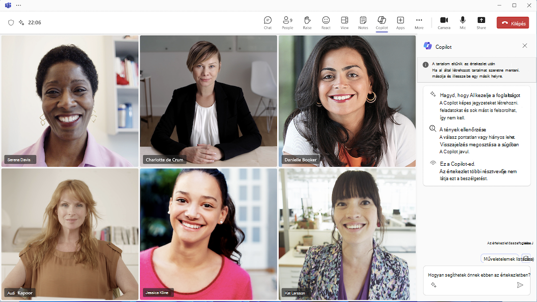 Átirat nélküli Copilot-értekezlet