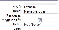 Szó vagy kifejezés kihagyása a „Not” feltétel és a kihagyni kívánt szó vagy kifejezés megadásával.