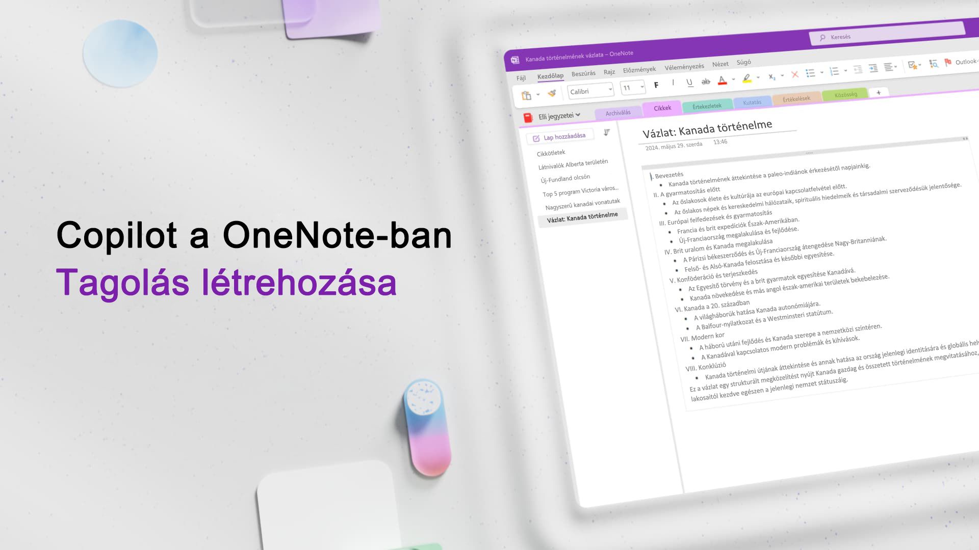 Videó: Vázlat létrehozása a Copilottal a OneNote-ban