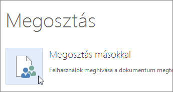A Megosztás másokkal gomb a Word Online-ban