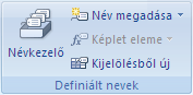 Az Excel menüszalagja