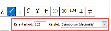 A from mező azt jelzi, hogy ez egy ASCII-szimbólum