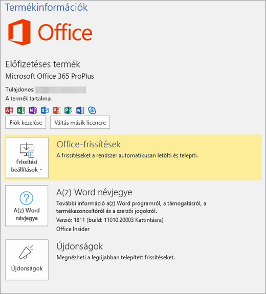 Bemutatja az Office 365 Backstage nézetét