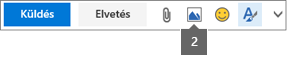 A Kép beszúrása ikon lehetővé teszi kép beszúrását a OneDrive-ról vagy a számítógépéről