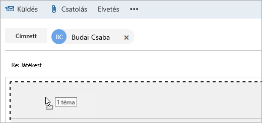 Képernyőkép: üzenet áthúzása a Levélírás panelre