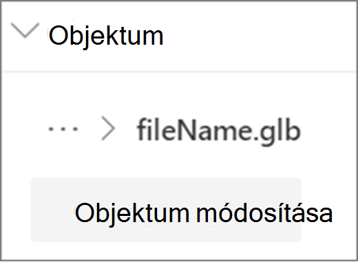 Objektum felhasználói felületének módosítása