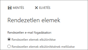 Rendezetlen elemek beállításai