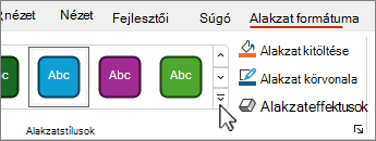További alakzatstílusok gomb