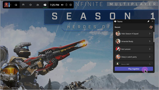 Teams Play Together button for Teams game widget.