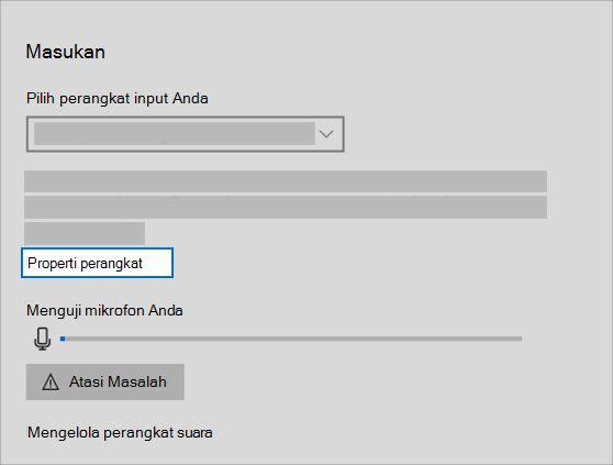 tautan properti perangkat input suara di menu suara