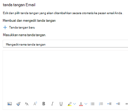 Membuat tanda tangan email dalam Outlook di web