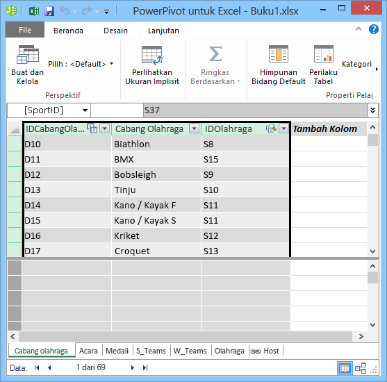 menyalin bidang di PowerPivot