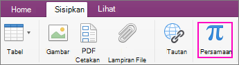 Klik tab sisipkan dan pilih Persamaan