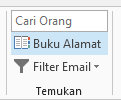 Buku Alamat berada di sebelah kanan tab Beranda.