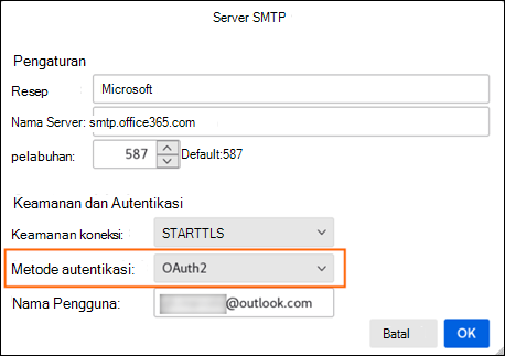 Modern auth mozilla langkah 2 SMTP Server