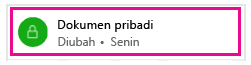Kunci gembok memperlihatkan hanya Anda yang dapat melihat dokumen