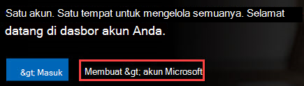 Gambar halaman Akun Microsoft