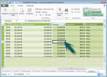 Konteks baris di PowerPivot