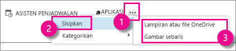 Tombol Tindakan Lainnya di Outlook Web App