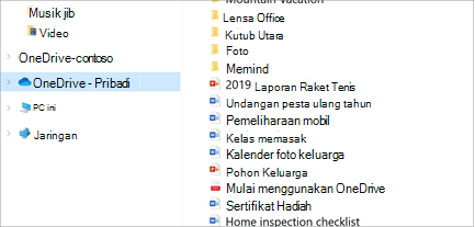 File Explorer terbuka dengan OneDrive-Personal dipilih