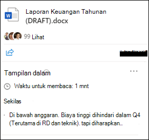 Tampilan kartu file secara dalam