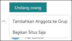 Mengundang orang ke situs SharePoint Anda