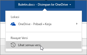 Kursor yang mengklik nama file, Lihat semua versi