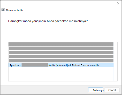 Luncurkan pemecah masalah audio di Pengaturan Suara Windows 11.