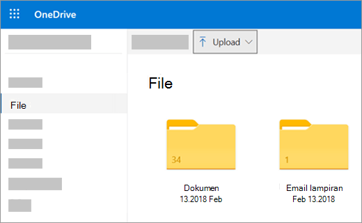 Mengunggah file atau gambar di OneDrive