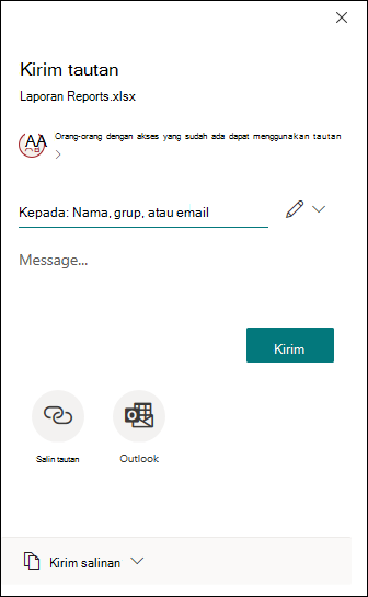 Dialog Berbagi Excel