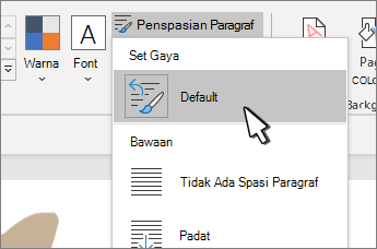 Default di bawah Kumpulan gaya dipilih