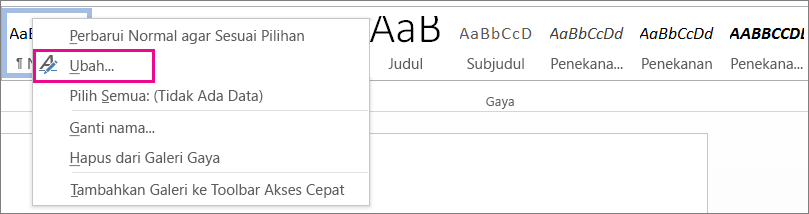 Ubah Gaya Word