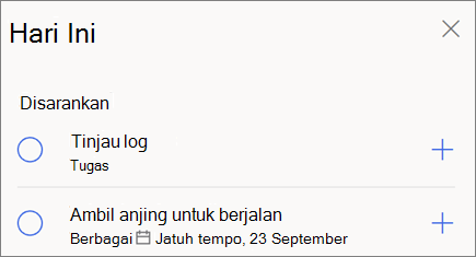 Saran hari ini untuk hari saya di Microsoft to-do