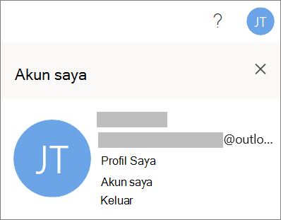 Menampilkan opsi Keluar di Office untuk web