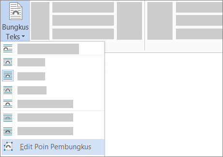 Opsi Edit Poin Pembungkus untuk Bungkus Teks di pita