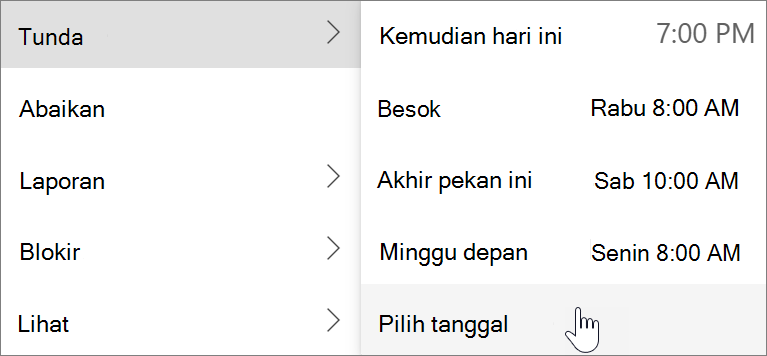 Menggunakan Tunda di Outlook untuk Windows yang baru