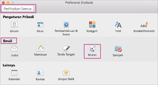 Di bawah Email, klik Aturan.