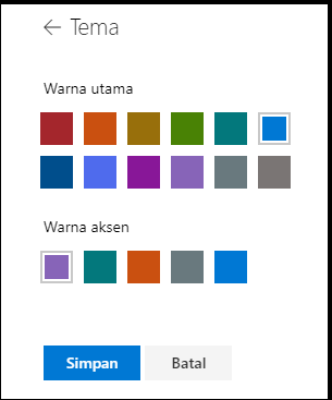 Mengkustomisasi warna tema situs SharePoint Anda