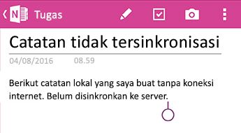 Catatan yang tidak disinkronkan di OneNote untuk Android