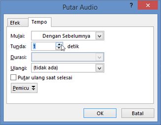 Menunda dimulainya audio