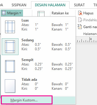 Margin Kustom untuk Pencetakan