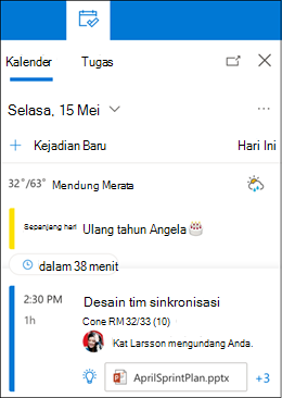 Tampilan kalender Hari Saya